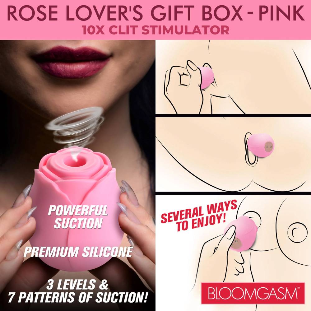 XR Brands The Rose Lovers Clitoral Vibrator Gift Box Clit Ticklers and Pulsators