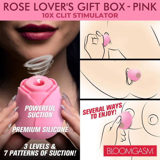 XR Brands The Rose Lovers Clitoral Vibrator Gift Box - Clit Ticklers and Pulsators