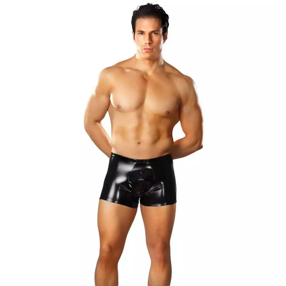 Male Power Faux Leather Pouch Short His Fetish