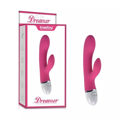 Lovetoy Dreamer 7 Mode Silicone Rechargeable Rabbit Vibrator Pink - Rabbit Vibrators