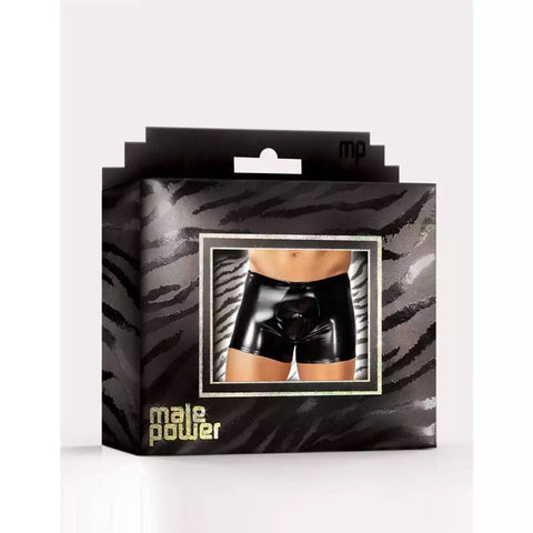 Male Power Faux Leather Pouch Short - His Fetish