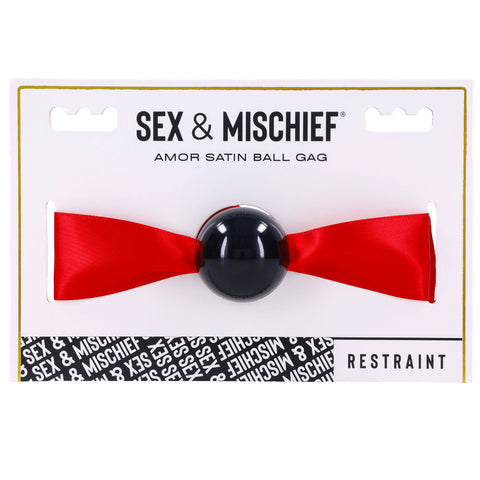 S&M Amor Satin Ball Gag - Bondage Gags and Bits