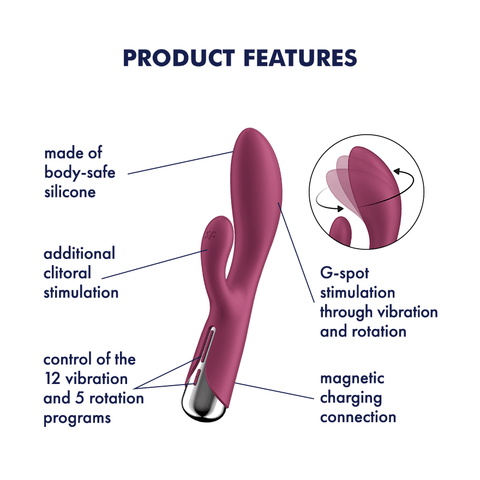 Satisfyer Spinning Rabbit 1 Multi Functions G Spot and Clitoral Stimulator - Rabbit Vibrators
