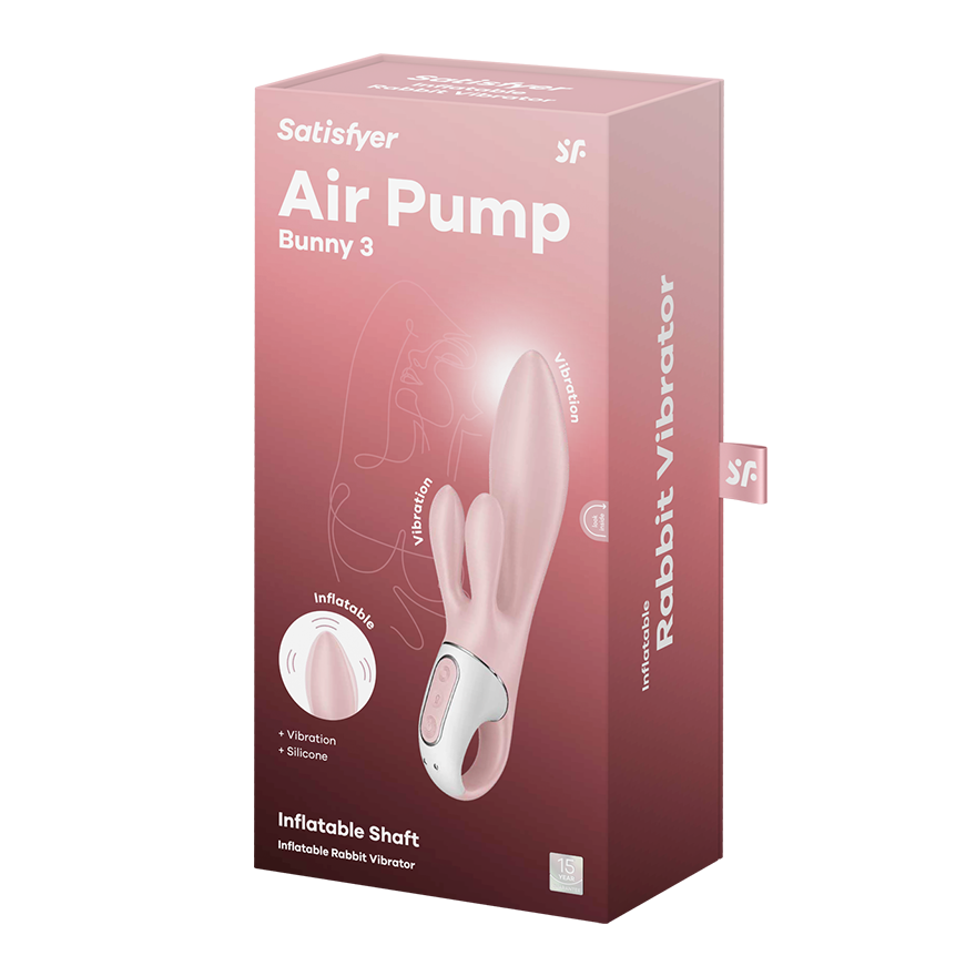 Satisfyer Air Pump Bunny 3 Inflatable Rabbit Vibrator Pink Rabbit Vibrators