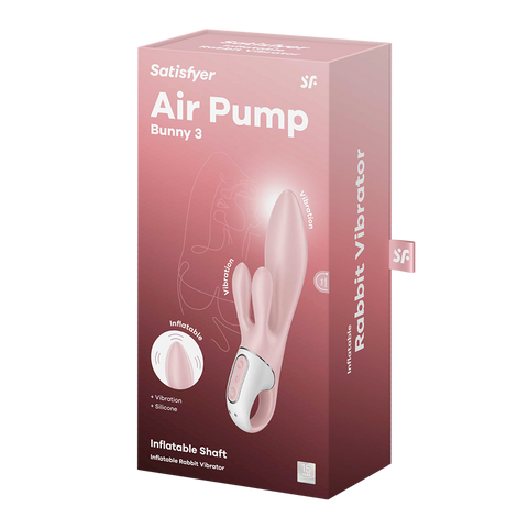 Satisfyer Air Pump Bunny 3 Inflatable Rabbit Vibrator Pink - Rabbit Vibrators