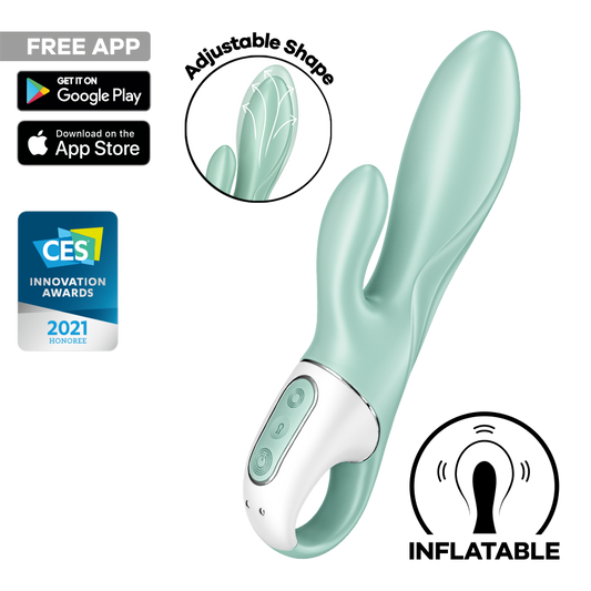 Satisfyer Air Pump Bunny 5 Inflatable Rabbit Vibrator Mint - Rabbit Vibrators