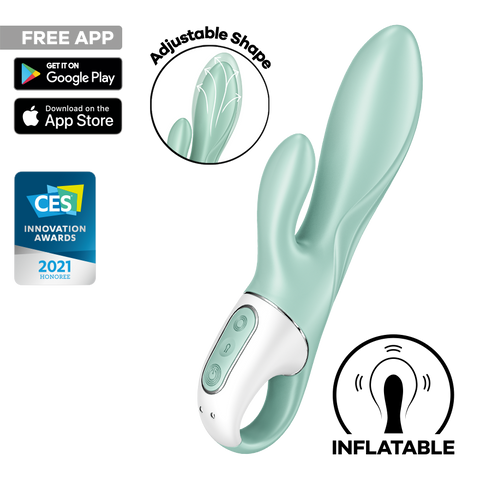 Satisfyer Air Pump Bunny 5 Inflatable Rabbit Vibrator Mint - Rabbit Vibrators