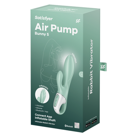 Satisfyer Air Pump Bunny 5 Inflatable Rabbit Vibrator Mint - Rabbit Vibrators