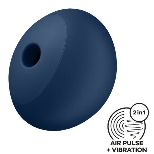 Satisfyer Air Power 4 USB Rechargeable Air Pulse Stimulator Navy Blue - Clit Ticklers and Pulsators