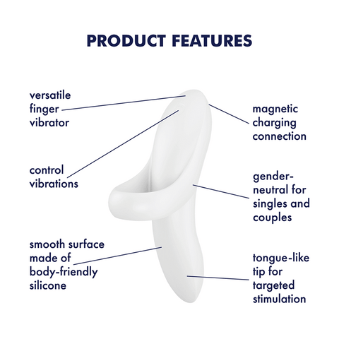 Satisfyer Bold Lover 12 Functions Vibrating Finger Vibrator - Finger and Tongue Vibrators