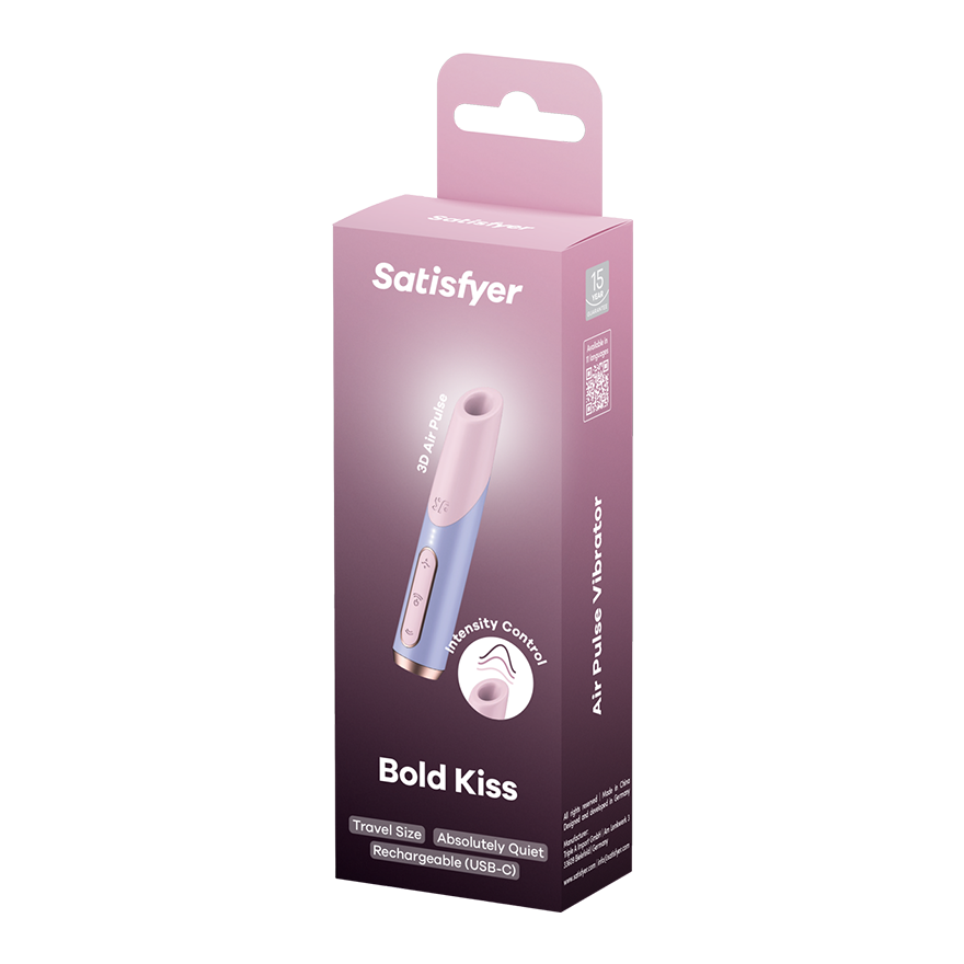 Satisfyer Bold Kiss Travel Size Air Pulse Clitoral Sex Toy Clit Ticklers and Pulsators