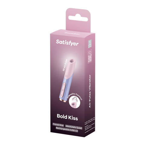 Satisfyer Bold Kiss Travel Size Air Pulse Clitoral Sex Toy - Clit Ticklers and Pulsators