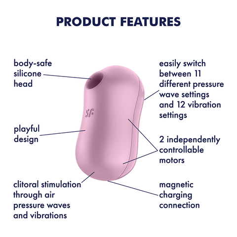 Satisfyer Cotton Candy Air Pulse Multi Functions Clitoral Massager - Rabbit Vibrators