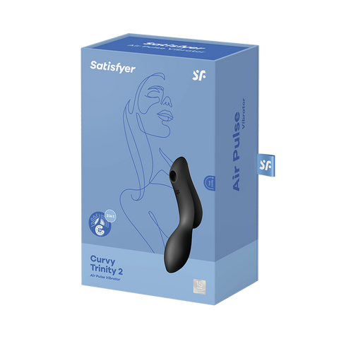 Satisfyer Curvy Trinity 2 Air Pulse Clitoral and G Spot Vibrator - Clit Ticklers and Pulsators