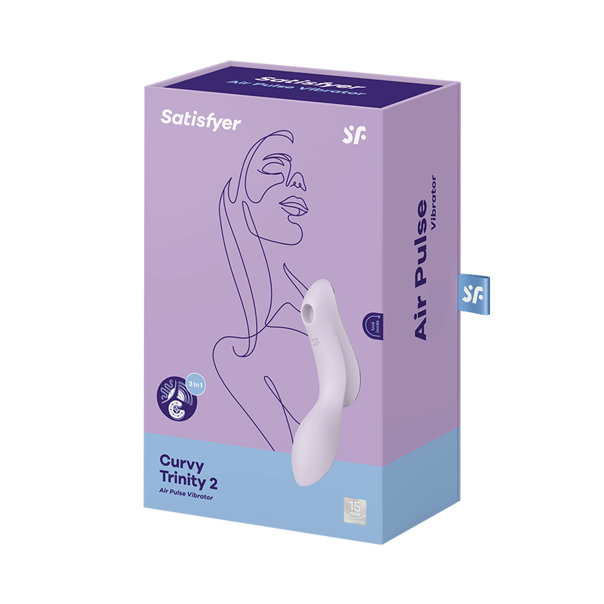 Satisfyer Curvy Trinity 2 Air Pulse Clitoral and G Spot Vibrator Clit Ticklers and Pulsators