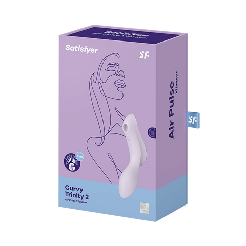 Satisfyer Curvy Trinity 2 Air Pulse Clitoral and G Spot Vibrator - Clit Ticklers and Pulsators