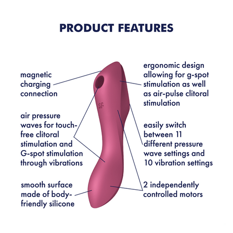 Satisfyer Curvy Trinity 3 Waterproof Silicone Clitoral Massager - G-Spot Vibrators