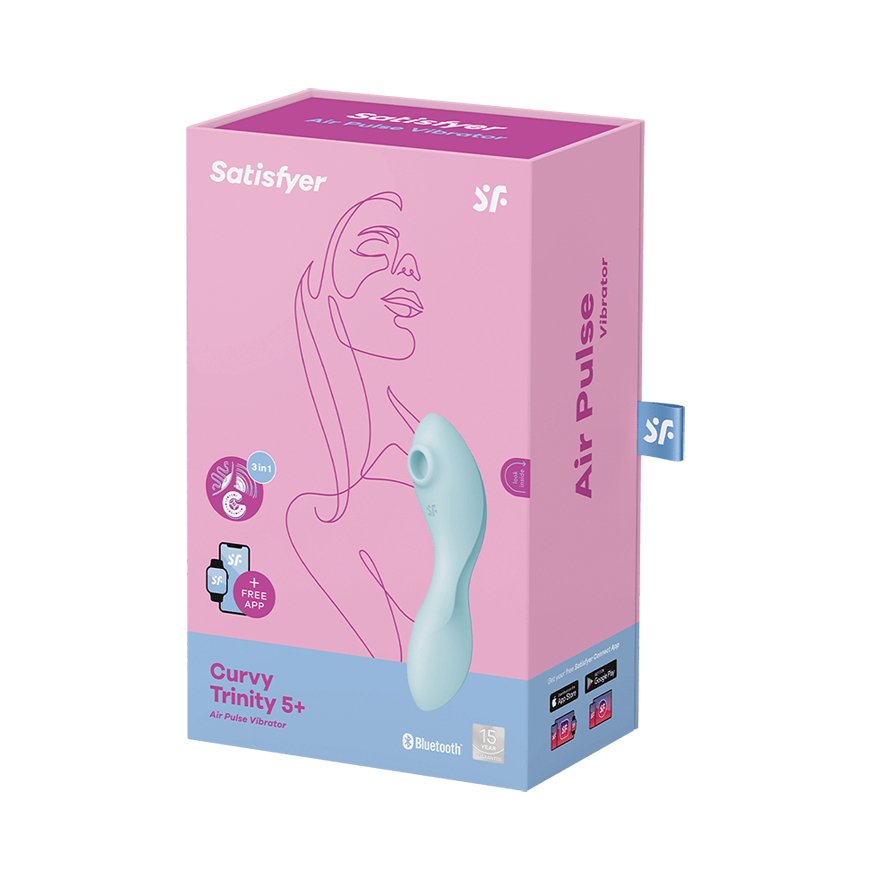 Satisfyer Curvy Trinity 5 Layon Air Pulse App Connected Clitoral Vibrator G-Spot Vibrators