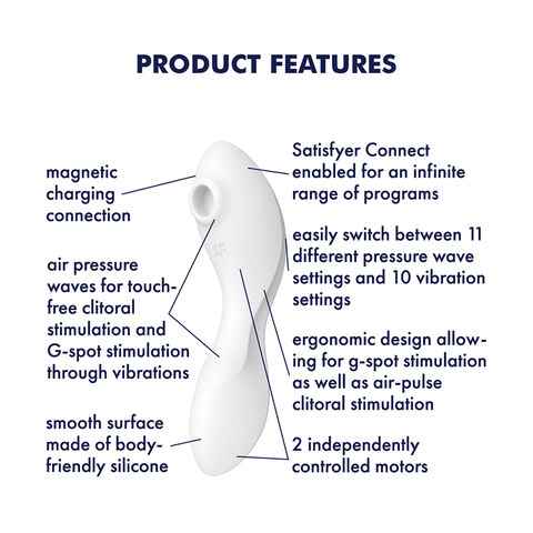 Satisfyer Curvy Trinity 5 Layon Air Pulse App Connected Clitoral Vibrator - G-Spot Vibrators