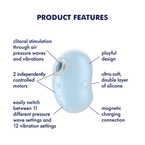 Satisfyer Cutie Ghost Double Air Pulse Clitoral Massager - Clit Ticklers and Pulsators