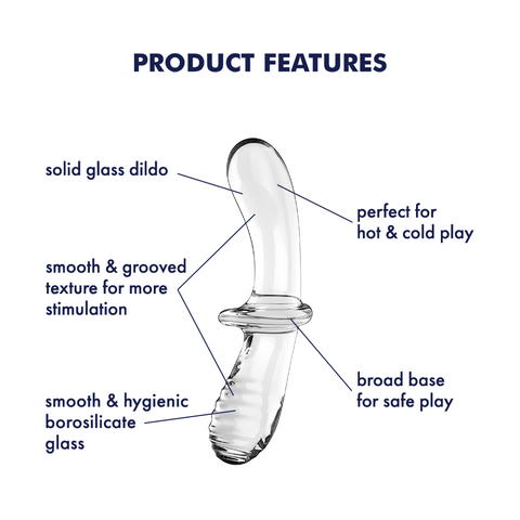 Satisfyer Double Crystal Anal and Vaginal Glass Dildo - Remote Control Vibrators