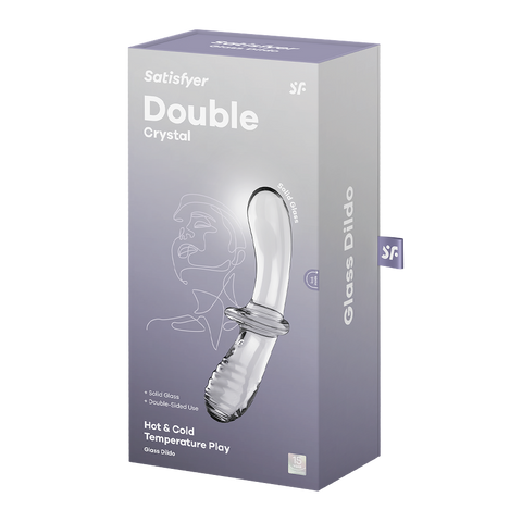 Satisfyer Double Crystal Anal and Vaginal Glass Dildo - Remote Control Vibrators