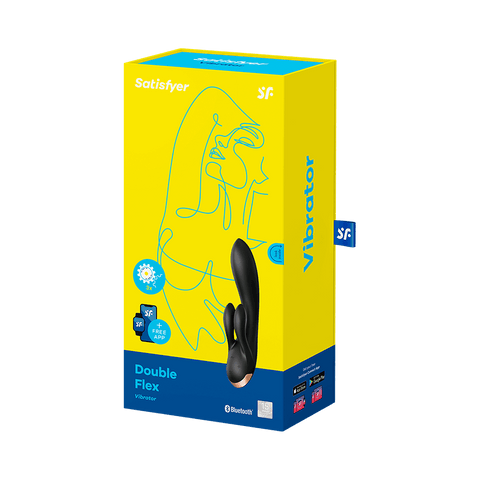 Satisfyer Double Flex App Controlled Rabbit Style G Spot Vibrator - Clit Ticklers and Pulsators