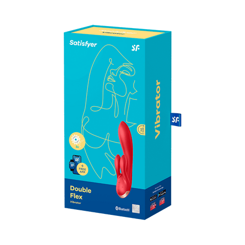 Satisfyer Double Flex App Controlled Rabbit Style G Spot Vibrator - Clit Ticklers and Pulsators