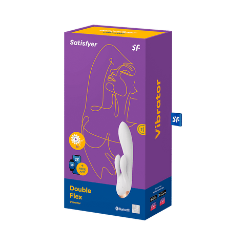 Satisfyer Double Flex App Controlled Rabbit Style G Spot Vibrator - Clit Ticklers and Pulsators