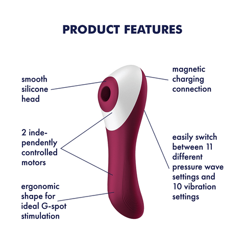 Satisfyer Dual Crush Air Pulse Clitoral and G Spot Vibrator - Clit Ticklers and Pulsators