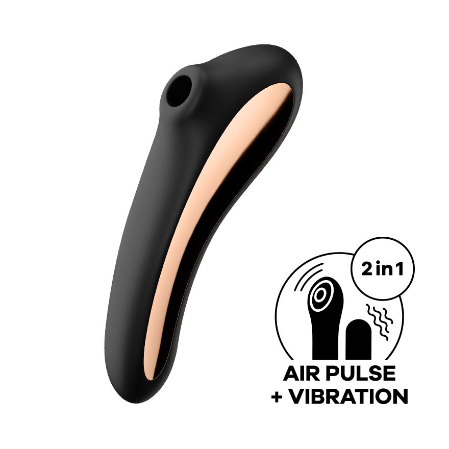 Satisfyer Dual Kiss Double Sided Air Pulse Clitoral Vibrator Clit Ticklers and Pulsators