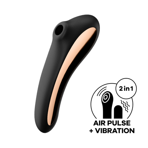 Satisfyer Dual Kiss Double Sided Air Pulse Clitoral Vibrator - Clit Ticklers and Pulsators