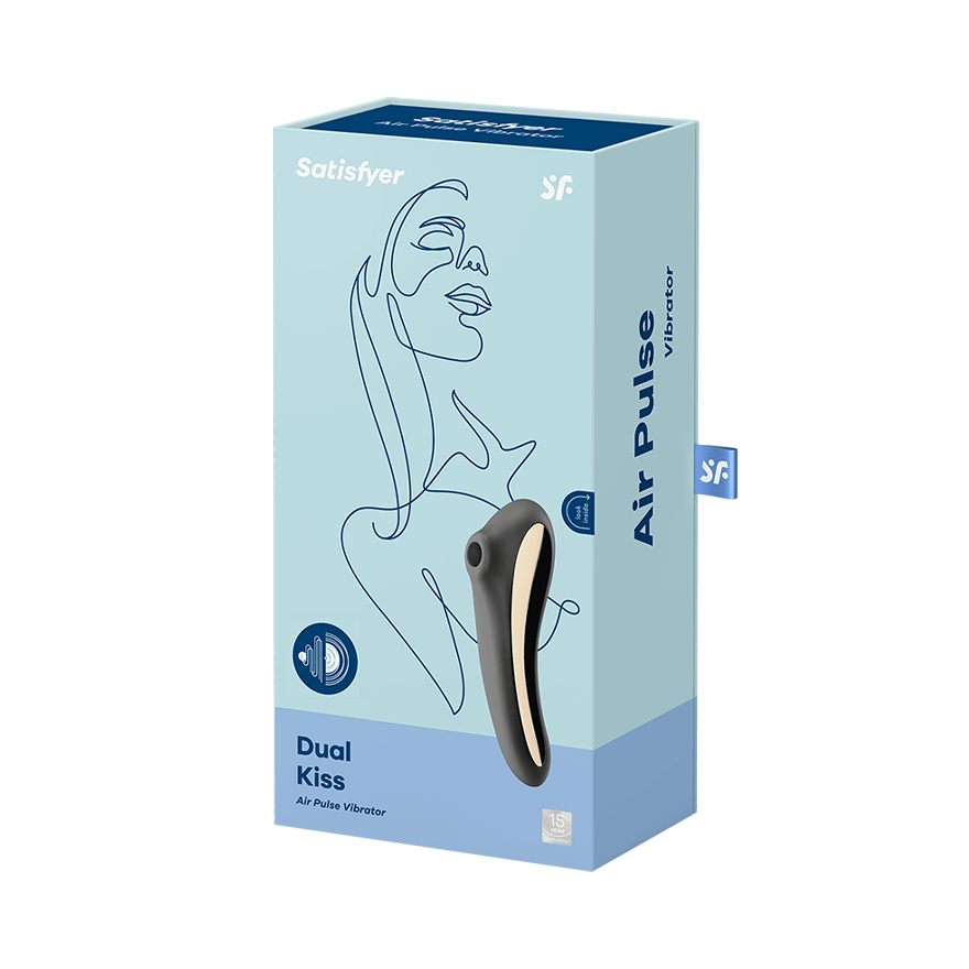 Satisfyer Dual Kiss Double Sided Air Pulse Clitoral Vibrator Clit Ticklers and Pulsators