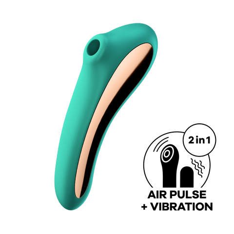 Satisfyer Dual Kiss Double Sided Air Pulse Clitoral Vibrator - Clit Ticklers and Pulsators