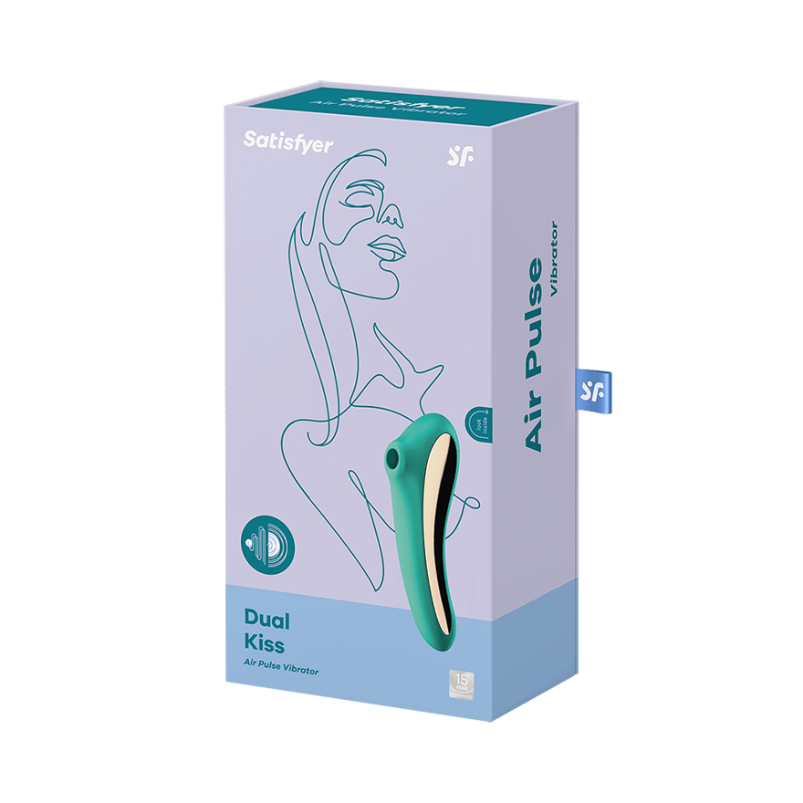 Satisfyer Dual Kiss Double Sided Air Pulse Clitoral Vibrator Clit Ticklers and Pulsators