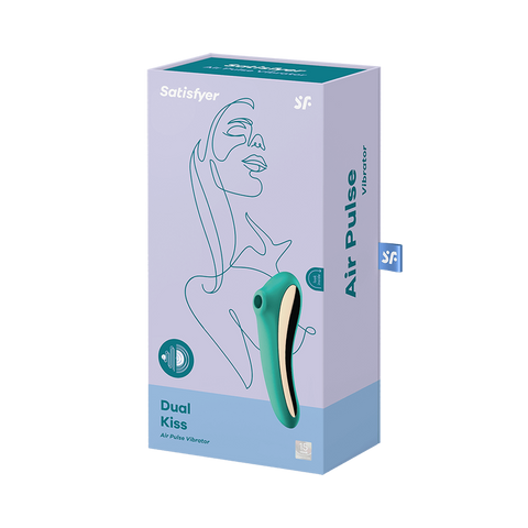 Satisfyer Dual Kiss Double Sided Air Pulse Clitoral Vibrator - Clit Ticklers and Pulsators