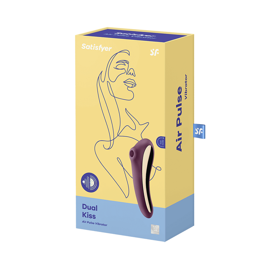 Satisfyer Dual Kiss Double Sided Air Pulse Clitoral Vibrator Clit Ticklers and Pulsators