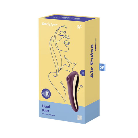 Satisfyer Dual Kiss Double Sided Air Pulse Clitoral Vibrator - Clit Ticklers and Pulsators