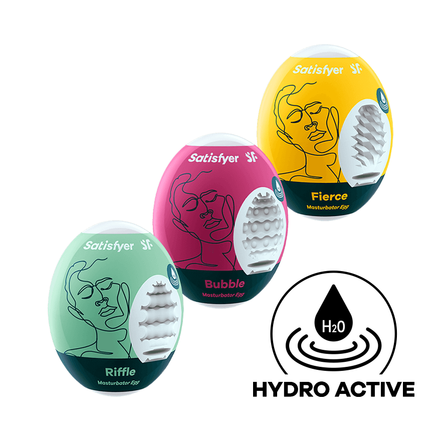 Satisfyer 3 Piece Egg Masturbator Set Riffle, Bubble and Fierce Love Eggs and Kegel Exercisers