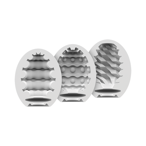 Satisfyer 3 Piece Egg Masturbator Set Riffle, Bubble and Fierce - Love Eggs and Kegel Exercisers