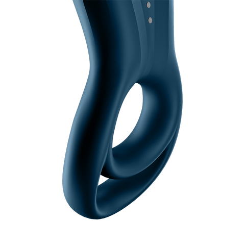 Satisfyer Epic Duo App Connected Vibrating Cock Ring Navy - Ball and Cock Toys