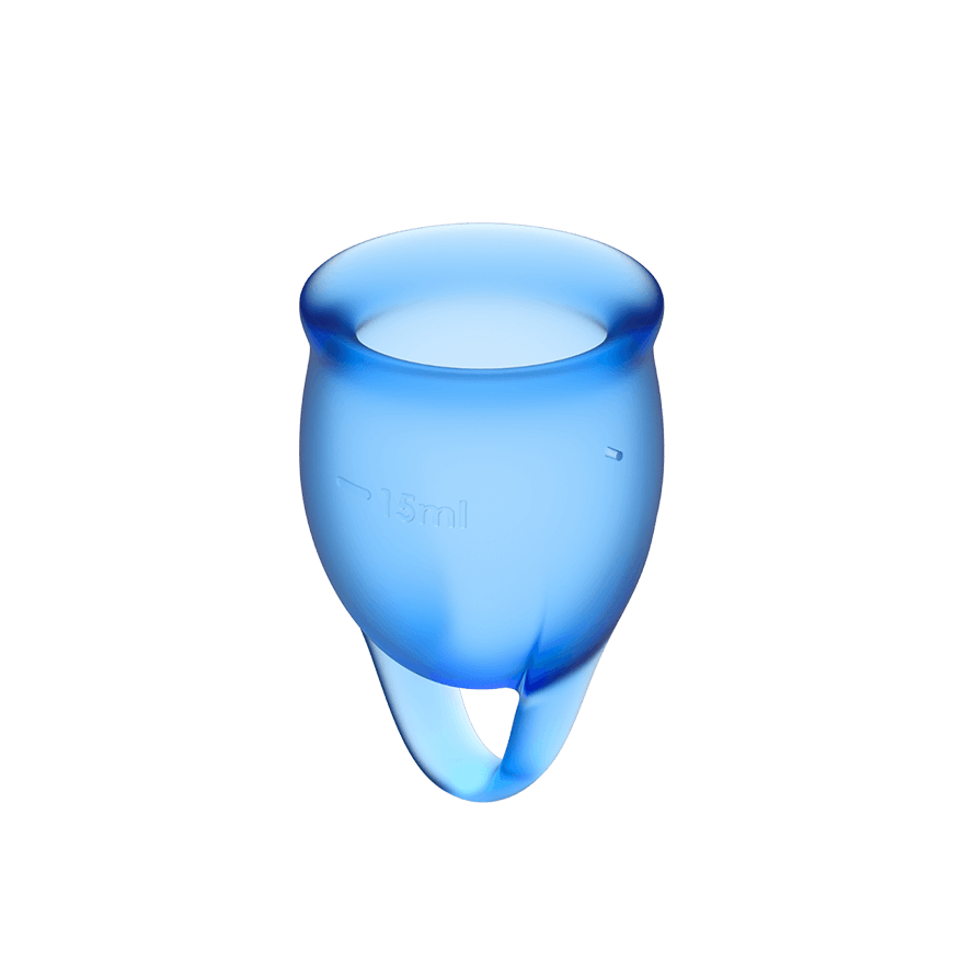 Satisfyer Feel Confident Silicone Menstrual Cups Set of 2 Dark Blue Menstrual Cups