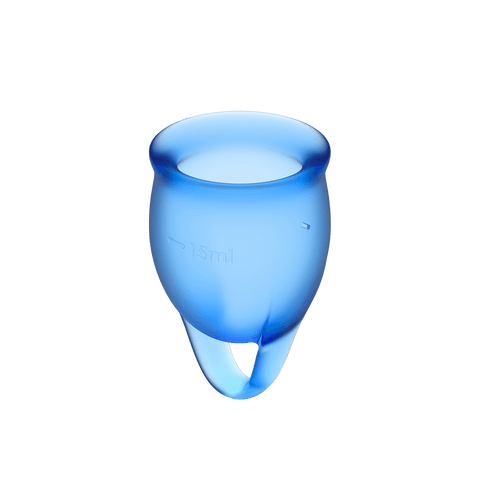 Satisfyer Feel Confident Silicone Menstrual Cups Set of 2 Dark Blue - Menstrual Cups