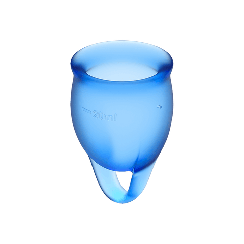 Satisfyer Feel Confident Silicone Menstrual Cups Set of 2 Dark Blue - Menstrual Cups