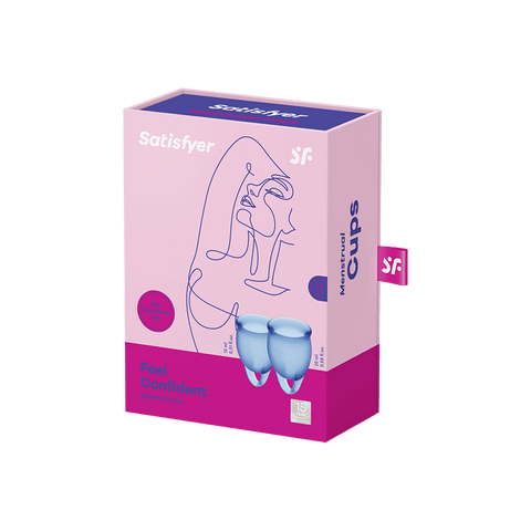 Satisfyer Feel Confident Silicone Menstrual Cups Set of 2 Dark Blue - Menstrual Cups