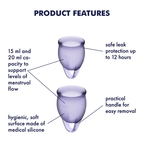 Satisfyer Feel Confident Silicone Menstrual Cup - Menstrual Cups