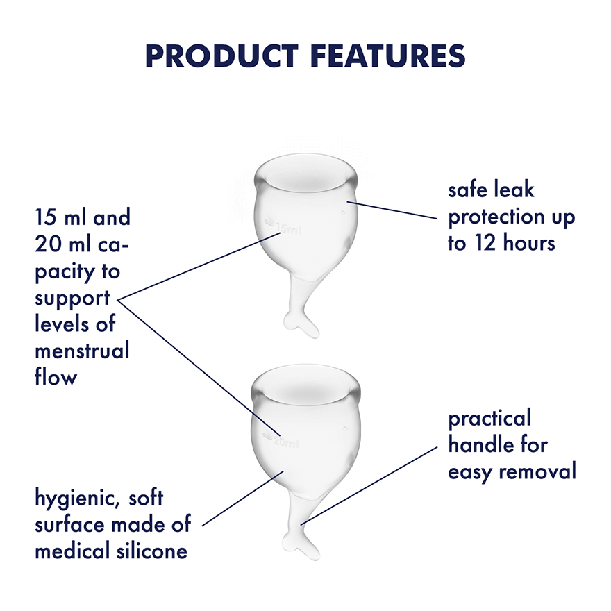 Satisfyer Feel Secure Medical Grade Silicone Menstrual Cups Condoms