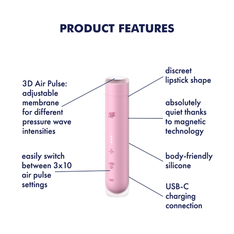 Satisfyer First Kiss Multi Functions Vibrating Clitoral Vibrator - Clit Ticklers and Pulsators