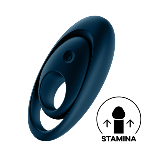 Satisfyer Glorious Duo Mens Powerful Vibrating Cock Ring Blue - Ball and Cock Toys