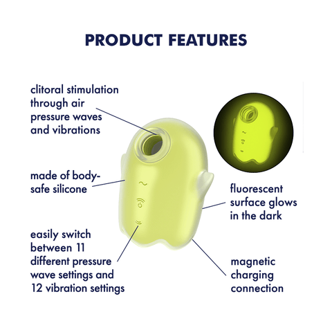 Satisfyer Glowing Ghost Waterproof Clitoral Massager - Personal Massagers